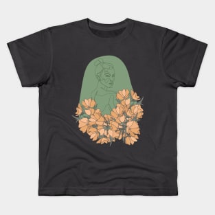 Female Line Art Kids T-Shirt